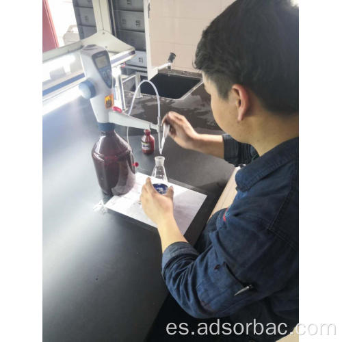 Cilindro extruido activado carbono para agua potable.